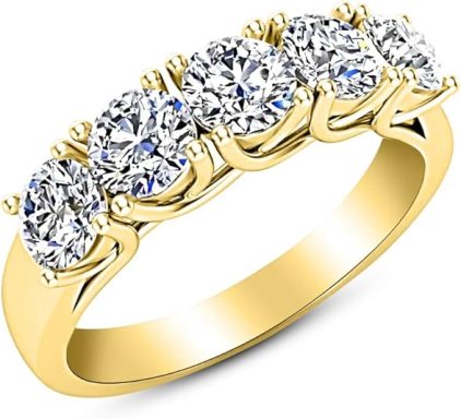 Houston Diamond District 1-6 Carat Round LAB GROWN Diamond Ladies 5 Five Stone