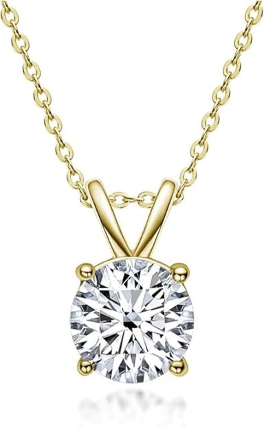 14 Karat Solid Gold 4-Prong Necklace