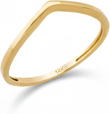 14K Real Solid Gold Ring for Women