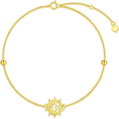 RIKELUS 14K Gold Sun and Moon Bracelets