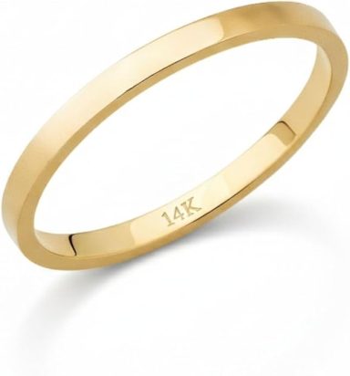 14K Real Solid Gold Ring for Women