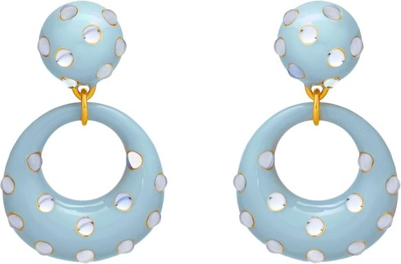 Oscar de la Renta Enamel Cabochon Hoop Clip-On Earrings $455 List: $650 Details | 30% Off